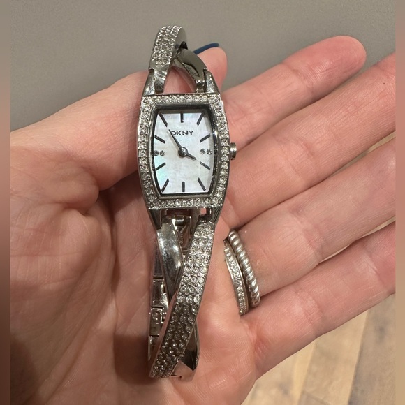 Ladies' DKNY Stainless Steel Crossover Bracelet Watch with Crystal Accents - Picture 9 of 9